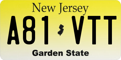NJ license plate A81VTT