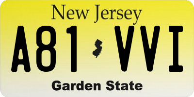 NJ license plate A81VVI