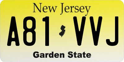 NJ license plate A81VVJ