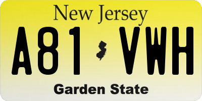 NJ license plate A81VWH