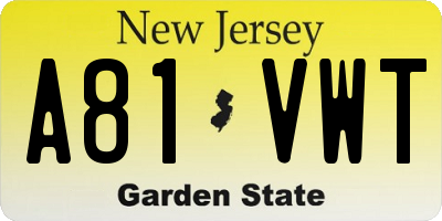 NJ license plate A81VWT
