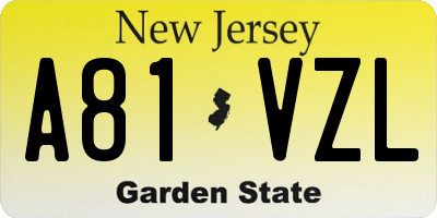 NJ license plate A81VZL