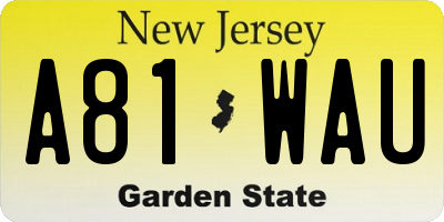 NJ license plate A81WAU