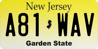 NJ license plate A81WAV