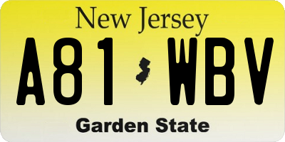 NJ license plate A81WBV