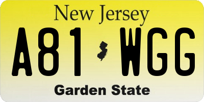 NJ license plate A81WGG