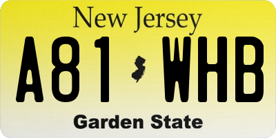 NJ license plate A81WHB