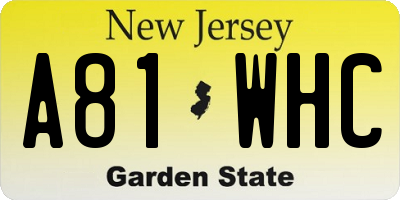 NJ license plate A81WHC