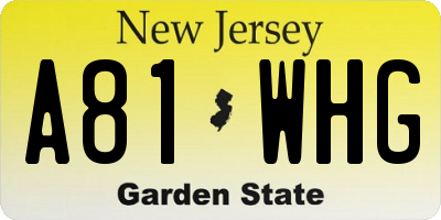 NJ license plate A81WHG