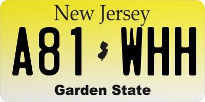 NJ license plate A81WHH