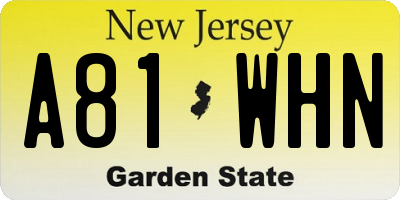 NJ license plate A81WHN