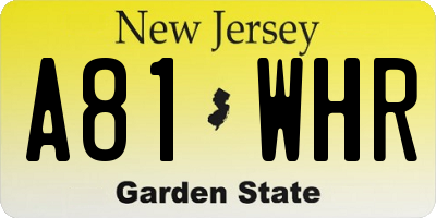 NJ license plate A81WHR