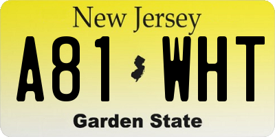NJ license plate A81WHT