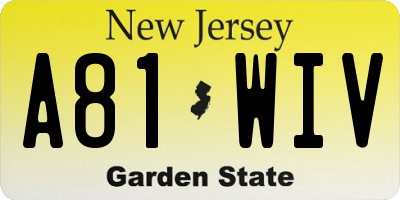 NJ license plate A81WIV
