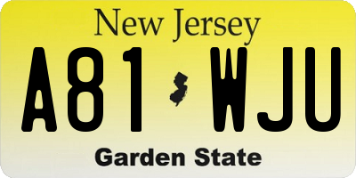 NJ license plate A81WJU