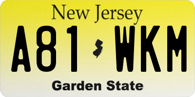 NJ license plate A81WKM
