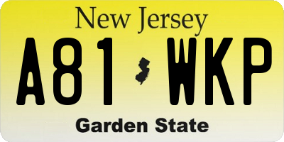 NJ license plate A81WKP