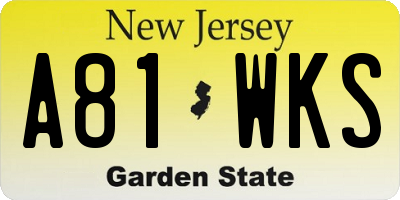 NJ license plate A81WKS