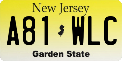 NJ license plate A81WLC