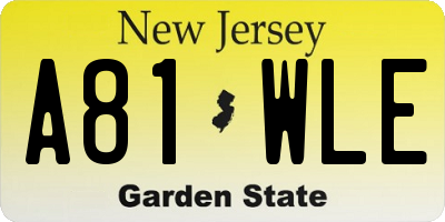 NJ license plate A81WLE