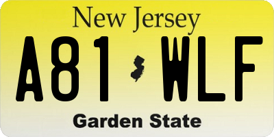 NJ license plate A81WLF