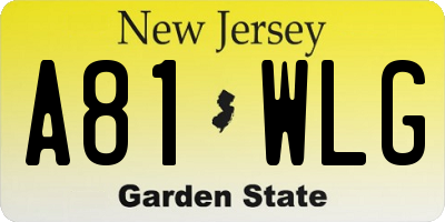 NJ license plate A81WLG