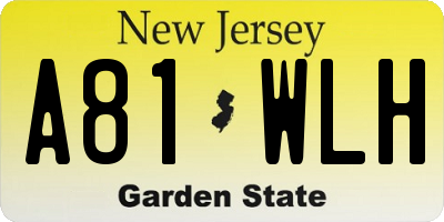 NJ license plate A81WLH