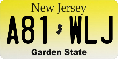NJ license plate A81WLJ