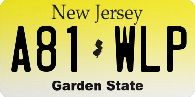 NJ license plate A81WLP