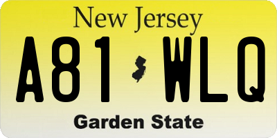 NJ license plate A81WLQ