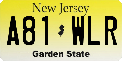 NJ license plate A81WLR