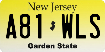NJ license plate A81WLS