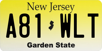 NJ license plate A81WLT
