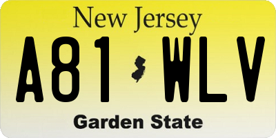 NJ license plate A81WLV