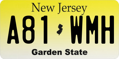 NJ license plate A81WMH