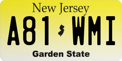 NJ license plate A81WMI