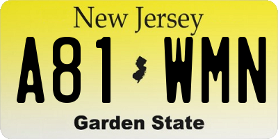 NJ license plate A81WMN