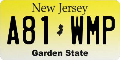 NJ license plate A81WMP
