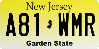 NJ license plate A81WMR