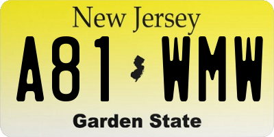 NJ license plate A81WMW