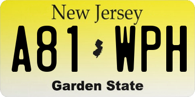 NJ license plate A81WPH