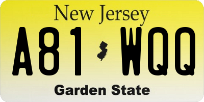 NJ license plate A81WQQ