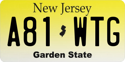 NJ license plate A81WTG
