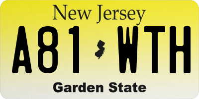NJ license plate A81WTH