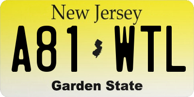 NJ license plate A81WTL