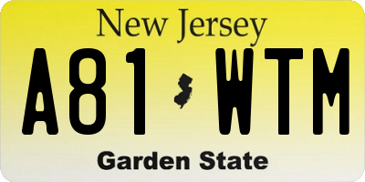 NJ license plate A81WTM