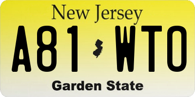 NJ license plate A81WTO