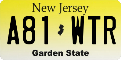 NJ license plate A81WTR