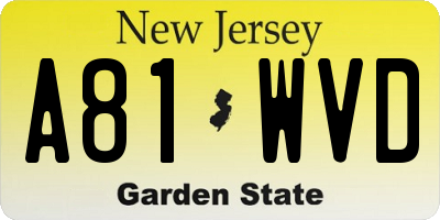 NJ license plate A81WVD
