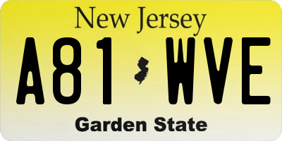NJ license plate A81WVE
